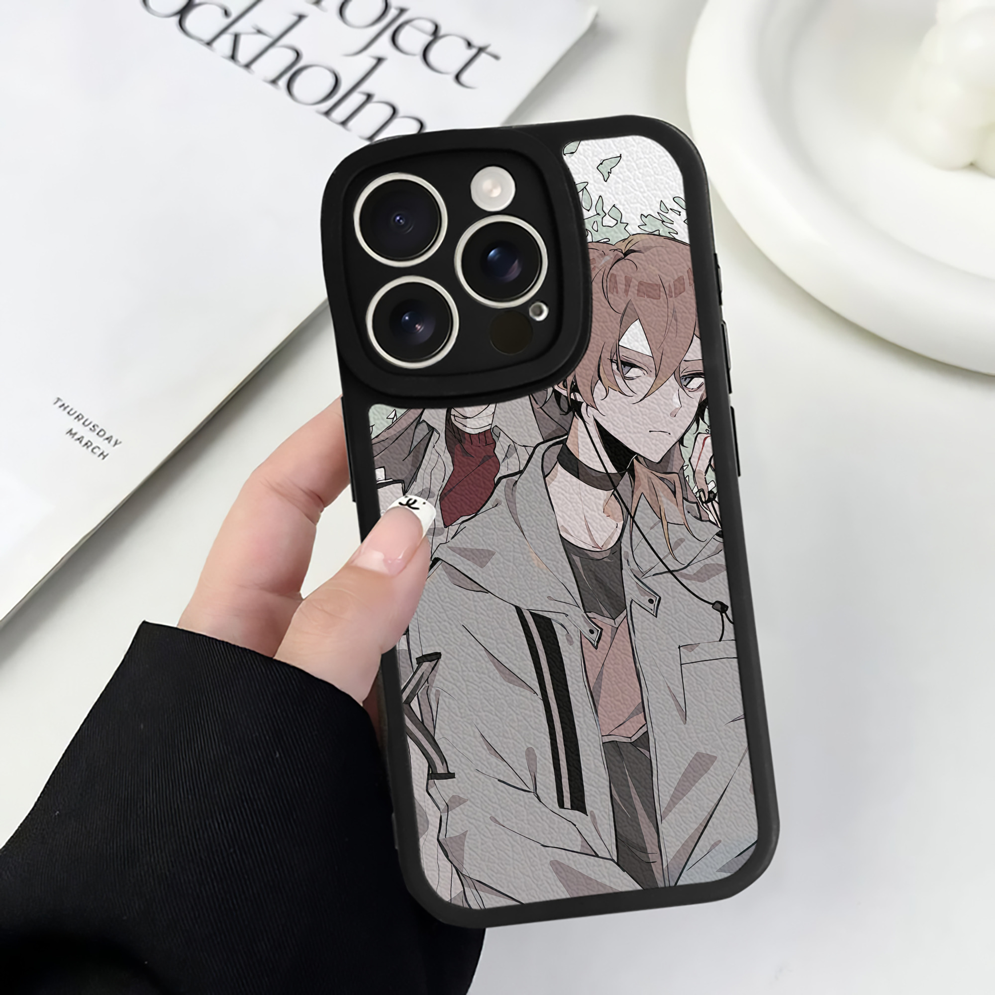 （画像用） 文豪ストレイドッグス Bungo Stray Dogs 【iPhone 16シリーズ対応】シリコンスマホケース（レザー調） 材質：シリコン